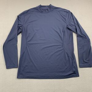 Nike Pro Combat Dri-Fit Fitted Long Sleeve Shirt XL Blue Polyester Athletic Top